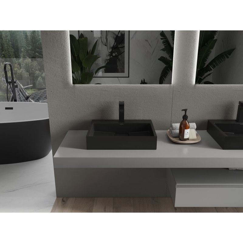 Mexen Ava umyvadlo na desku z konglomerátu 1/O 50 x 38 cm, černá - 23015071