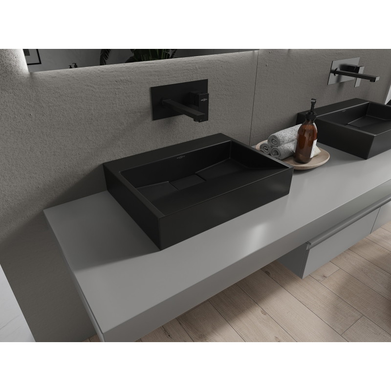 Mexen Ava umyvadlo na desku z konglomerátu B/O 50 x 38 cm, černé - 23015070