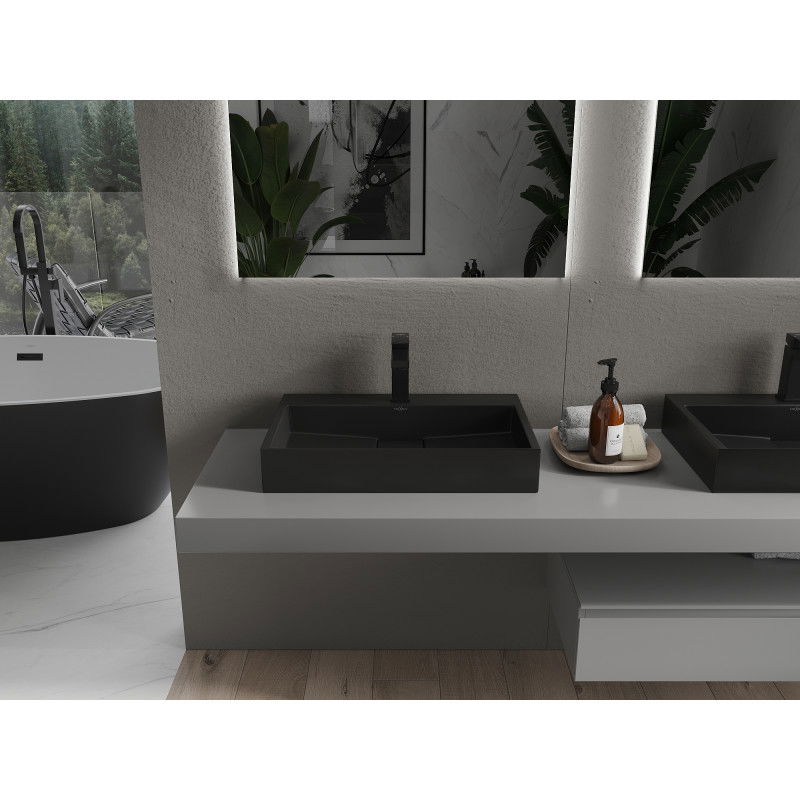 Mexen Ava umyvadlo na desku z konglomerátu 1/O 60 x 38 cm, černá - 23016071