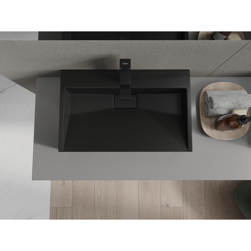 Mexen Ava umyvadlo na desku z konglomerátu 1/O 60 x 38 cm, černé - 23016071