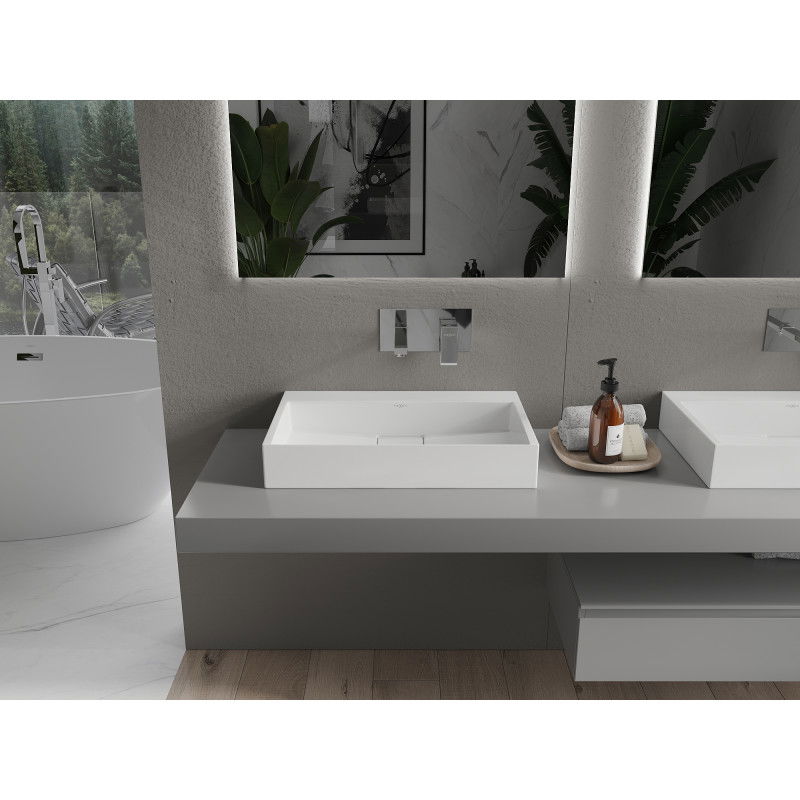 Mexen Ava umyvadlo na desku z konglomerátu B/O 60 x 38 cm, bílá - 23016000