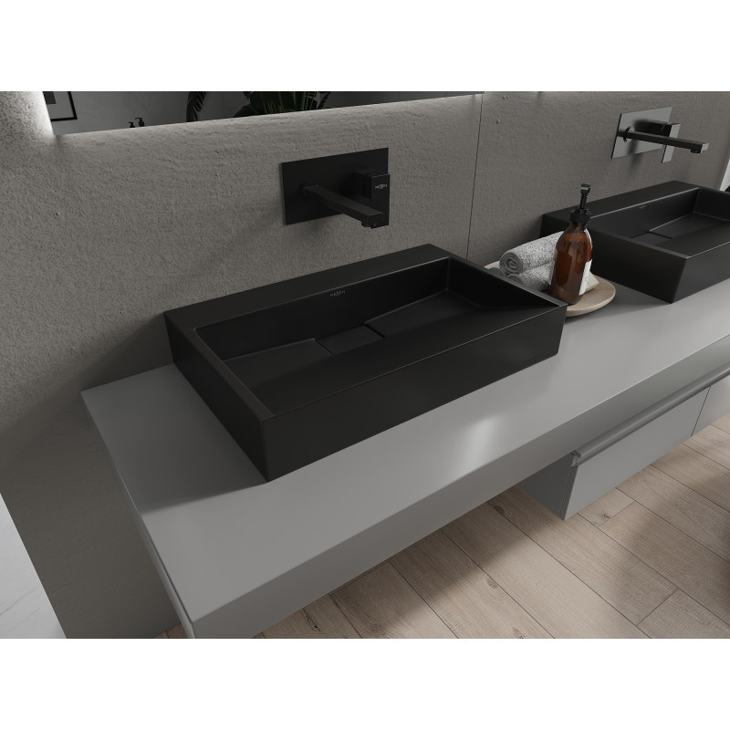 Mexen Ava umyvadlo na desku z konglomerátu B/O 60 x 38 cm, černé - 23016070