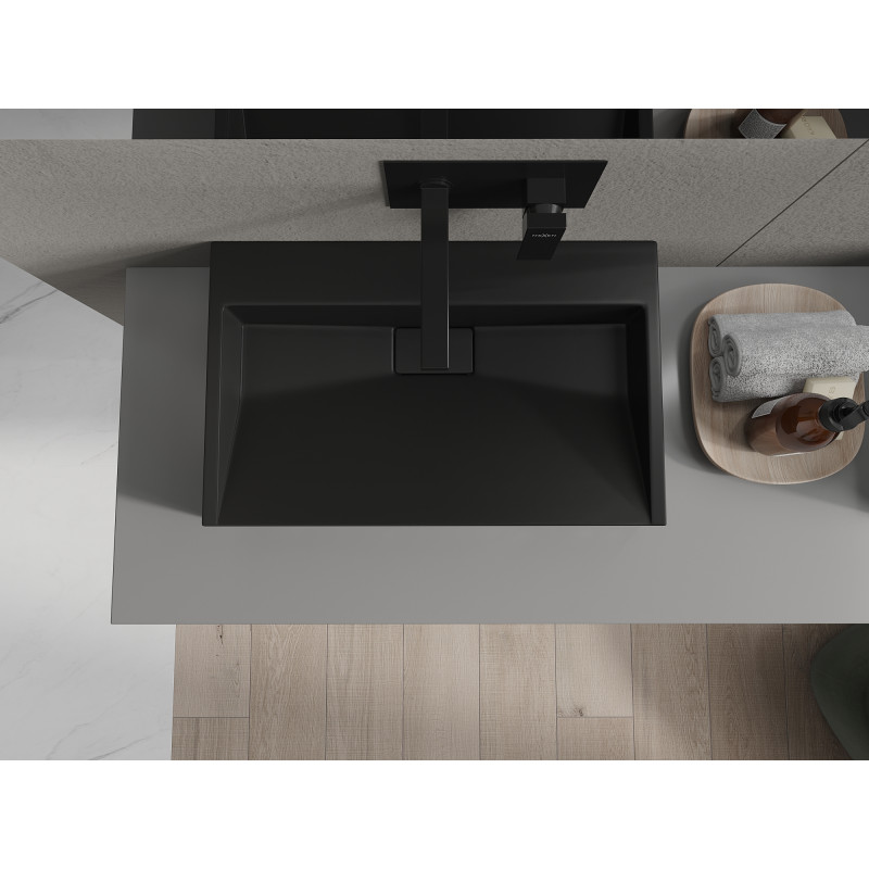 Mexen Ava umyvadlo na desku z konglomerátu B/O 60 x 38 cm, černé - 23016070