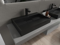 Mexen Ava umyvadlo na desku z konglomerátu 1/O 70 x 46 cm, černé - 23017071