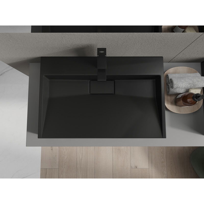 Mexen Ava umyvadlo na desku z konglomerátu 1/O 70 x 46 cm, černé - 23017071