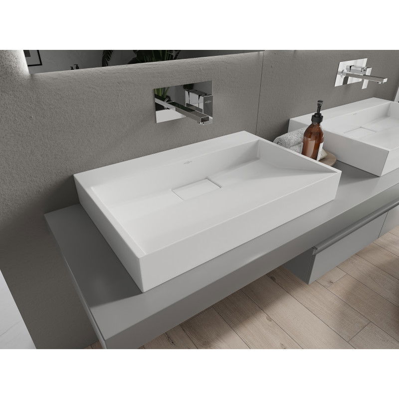 Mexen Ava umyvadlo na desku z konglomerátu B/O 70 x 46 cm, bílá - 23017000