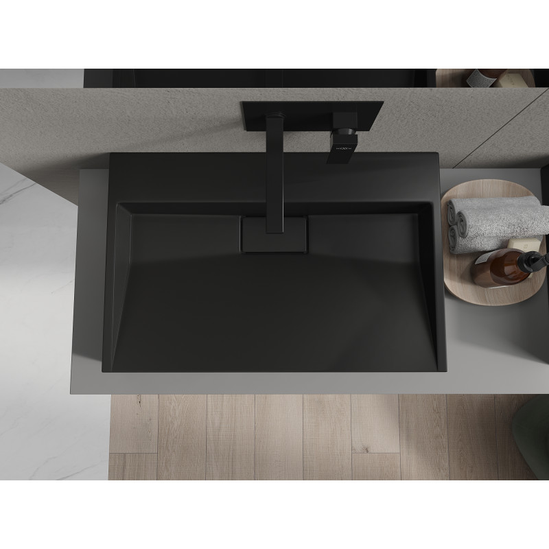 Mexen Ava umyvadlo na desku z konglomerátu B/O 70 x 46 cm, černé - 23017070