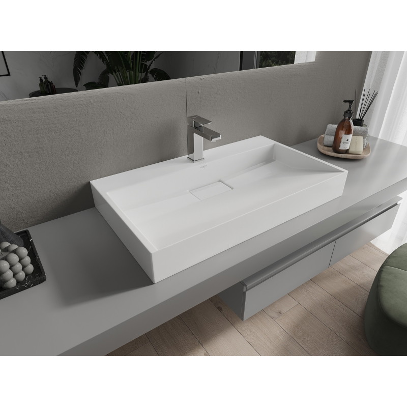 Mexen Ava umývátko na desku z konglomerátu 1/O 80 x 46 cm, bílá - 23018001