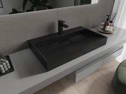 Mexen Ava umyvadlo na desku z konglomerátu 1/O 80 x 46 cm, černá - 23018071