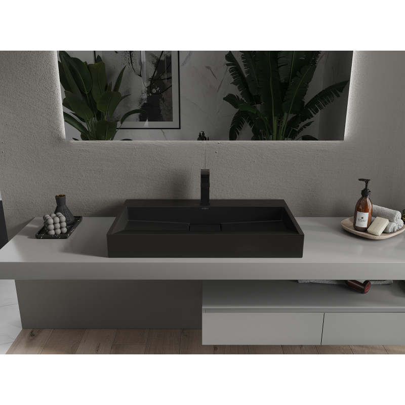 Mexen Ava umyvadlo na desku z konglomerátu 1/O 80 x 46 cm, černé - 23018071