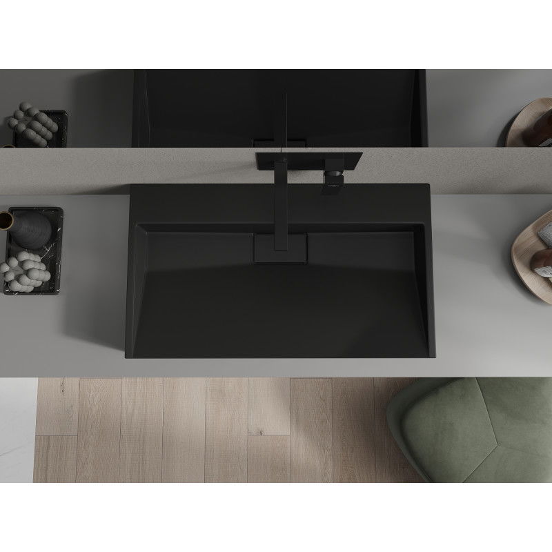 Mexen Ava umyvadlo na desku z konglomerátu B/O 80 x 46 cm, černá - 23018070