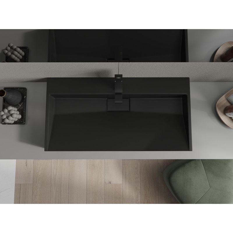 Mexen Ava umyvadlo na desku z konglomerátu 1/O 90 x 46 cm, černá - 23019071