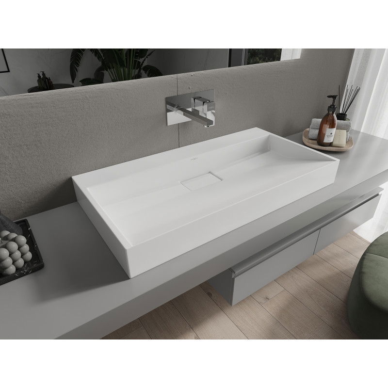 Mexen Ava deska nadzemní z konglomerátu B/O 90 x 46 cm, bílá - 23019000