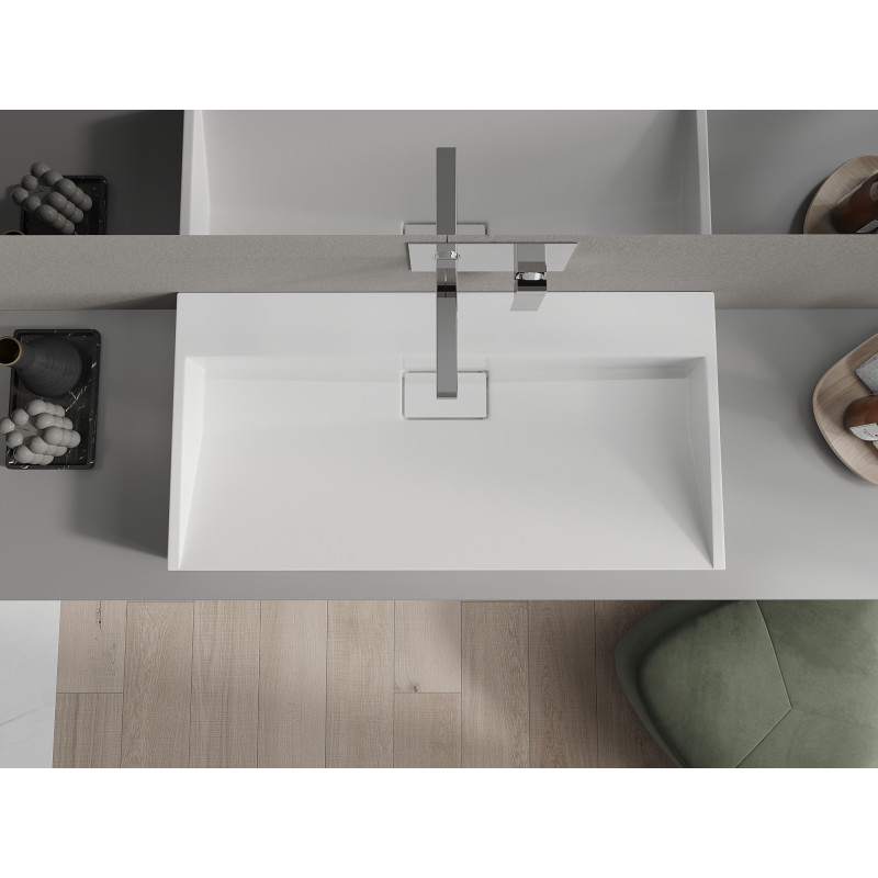 Mexen Ava nástěnná umyvadlová sestava z konglomerátu B/O 90 x 46 cm, bílá - 23019000