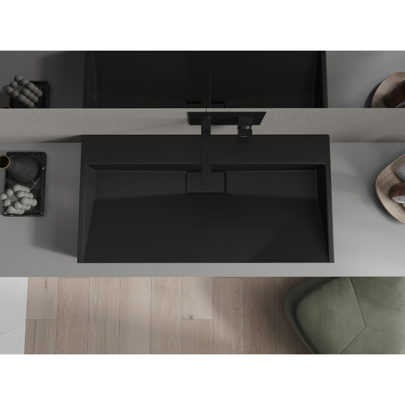 Mexen Ava umyvadlo na desku z konglomerátu B/O 90 x 46 cm, černé - 23019070
