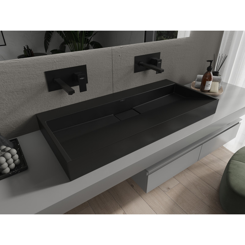 Mexen Ava umyvadlo na desku z konglomerátu B/O 100 x 46 cm, černé - 23011070