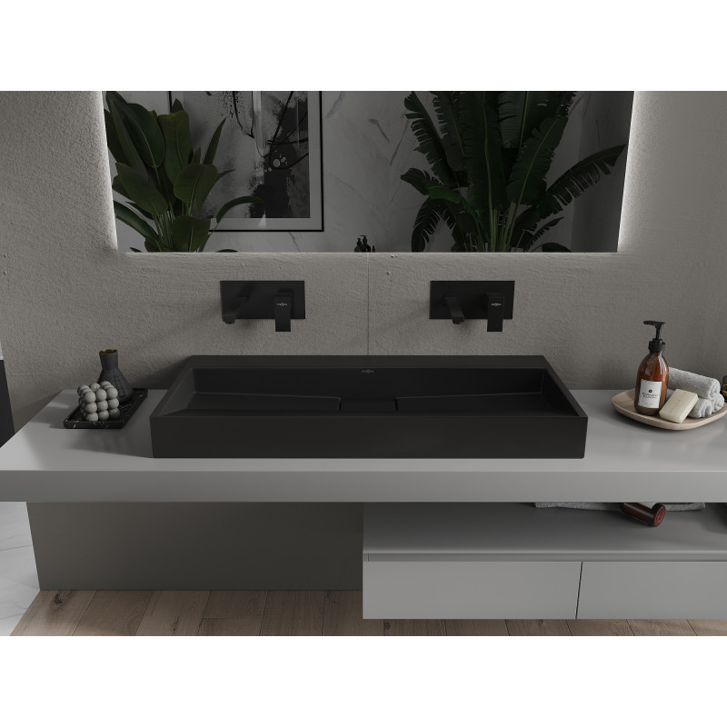 Mexen Ava umyvadlo na desku z konglomerátu B/O 100 x 46 cm, černé - 23011070