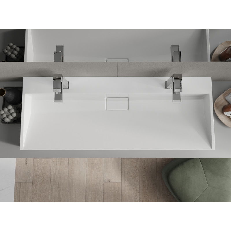 Mexen Ava umyvadlo na desku z konglomerátu 2/O 120 x 46 cm, bílá - 23011202