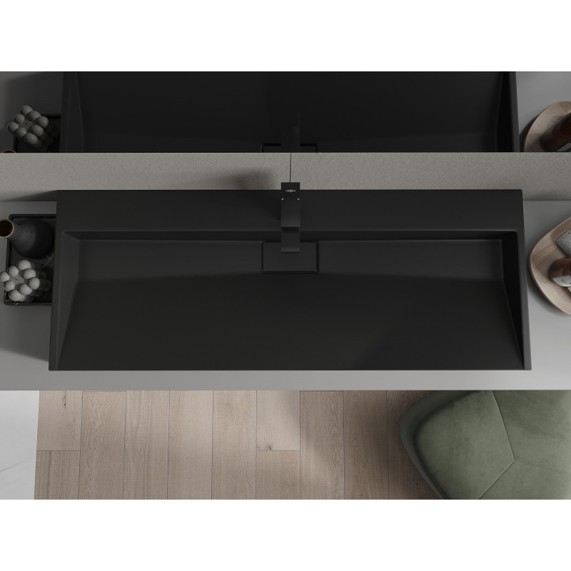 Mexen Ava umyvadlo na desku z konglomerátu 1/O 120 x 46 cm, černé - 23011271
