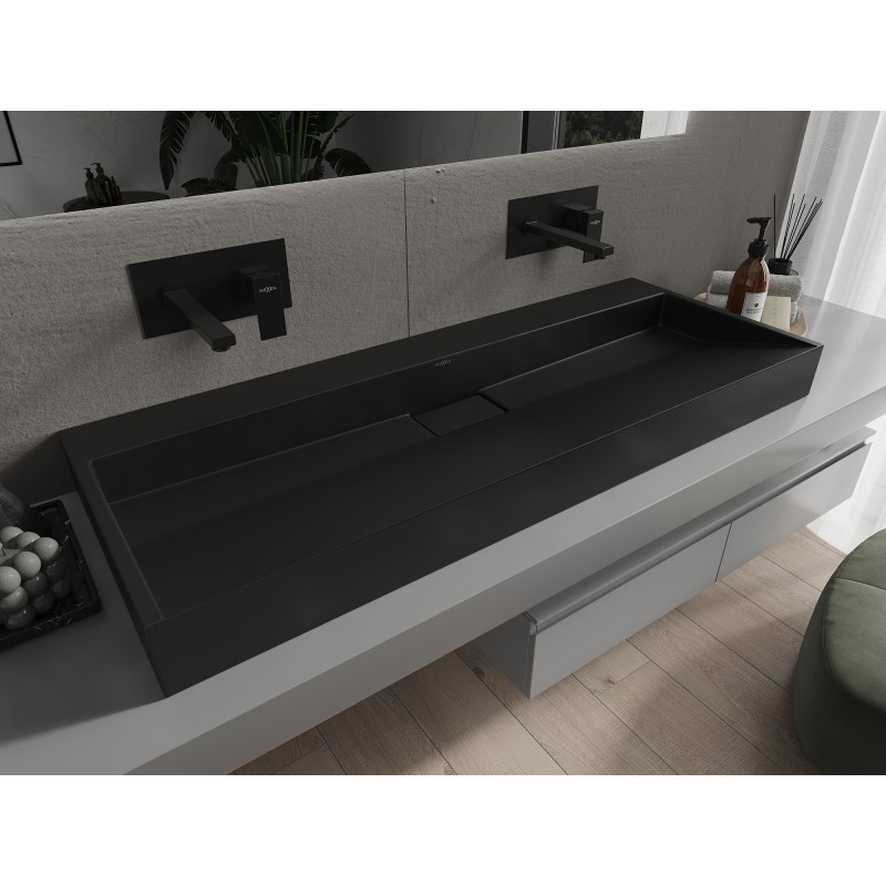 Mexen Ava umyvadlo na desku z konglomerátu B/O 120 x 46 cm, černé - 23011270