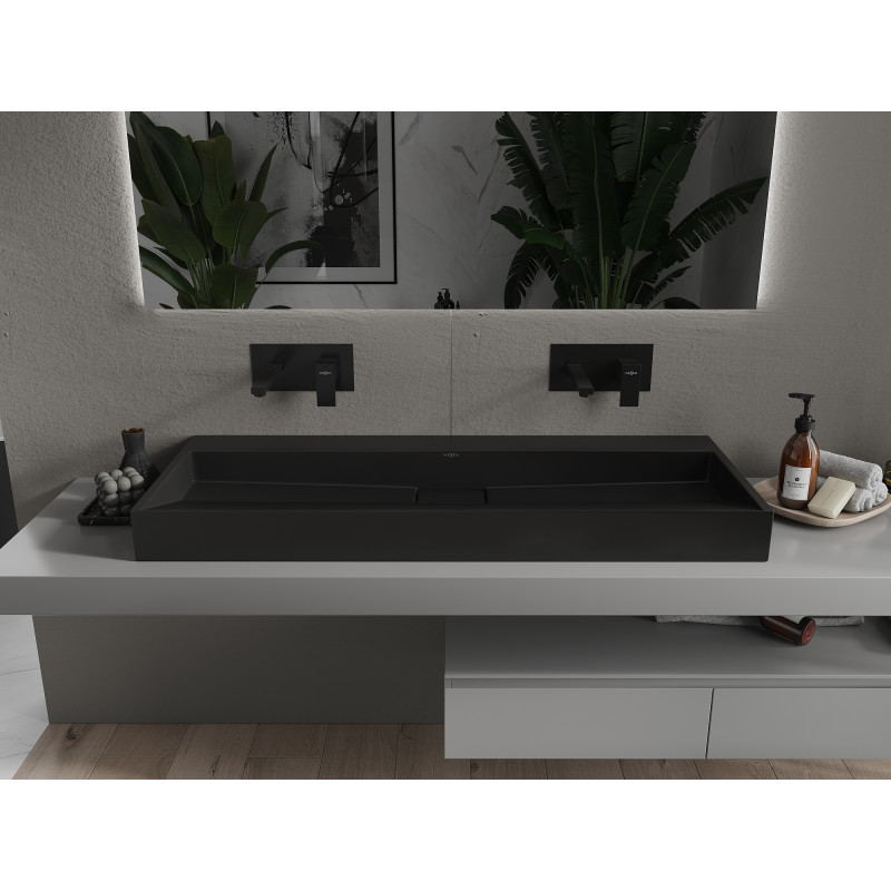 Mexen Ava umyvadlo na desku z konglomerátu B/O 120 x 46 cm, černé - 23011270