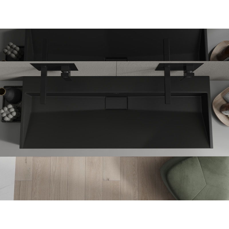 Mexen Ava umyvadlo na desku z konglomerátu B/O 120 x 46 cm, černá - 23011270