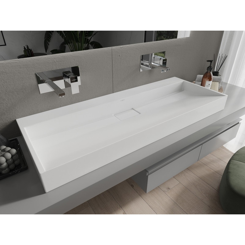 Mexen Ava umyvadlo na desce z konglomerátu B/O 120 x 46 cm, bílá - 23011200