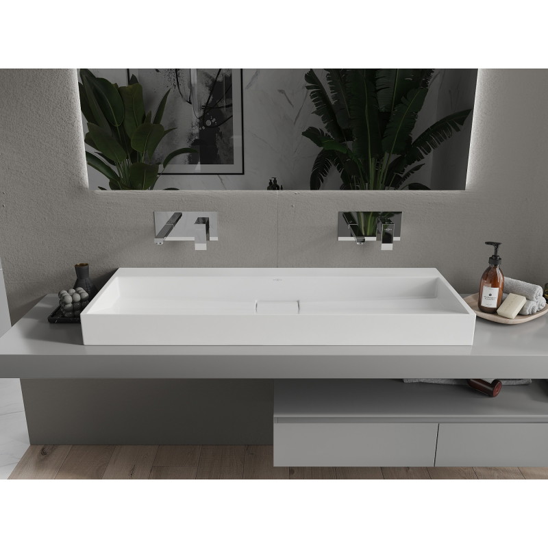 Mexen Ava umyvadlo na desce z konglomerátu B/O 120 x 46 cm, bílá - 23011200