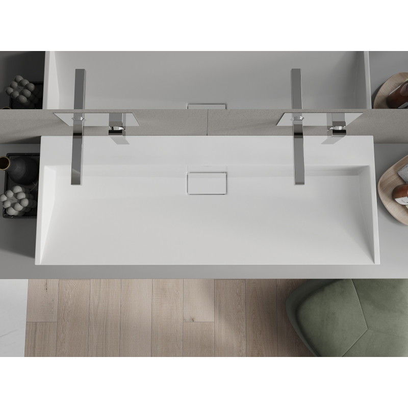 Mexen Ava umyvadlo na desce z konglomerátu B/O 120 x 46 cm, bílá - 23011200