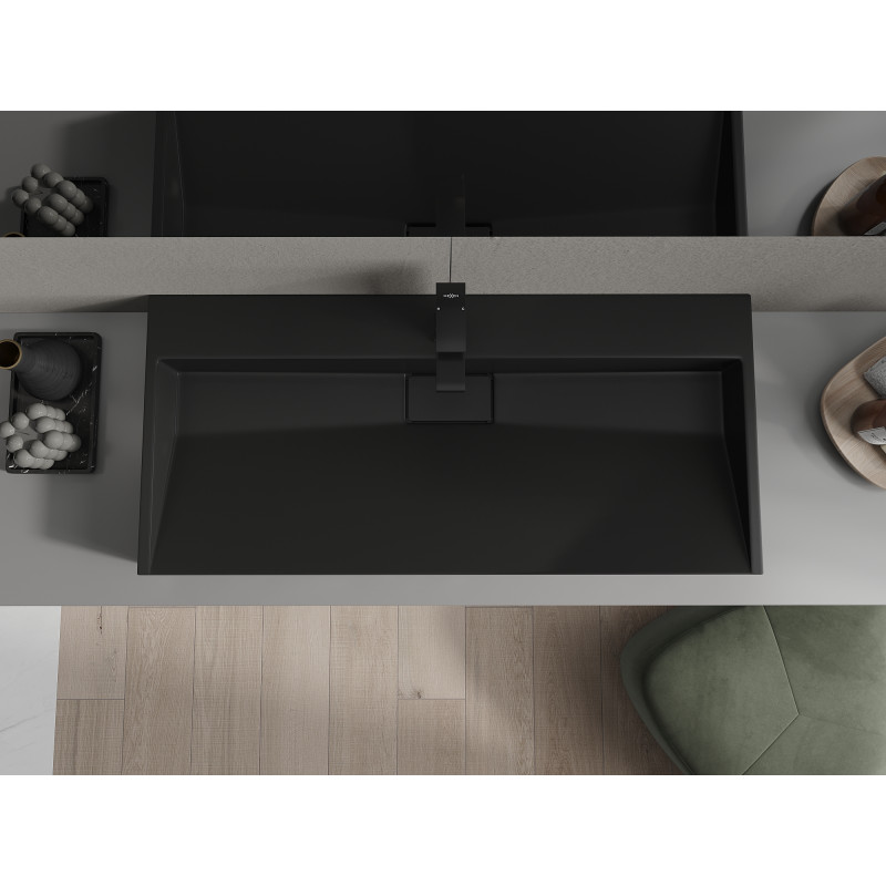 Mexen Ava umyvadlo na desku z konglomerátu 1/O 100 x 46 cm, černé - 23011071