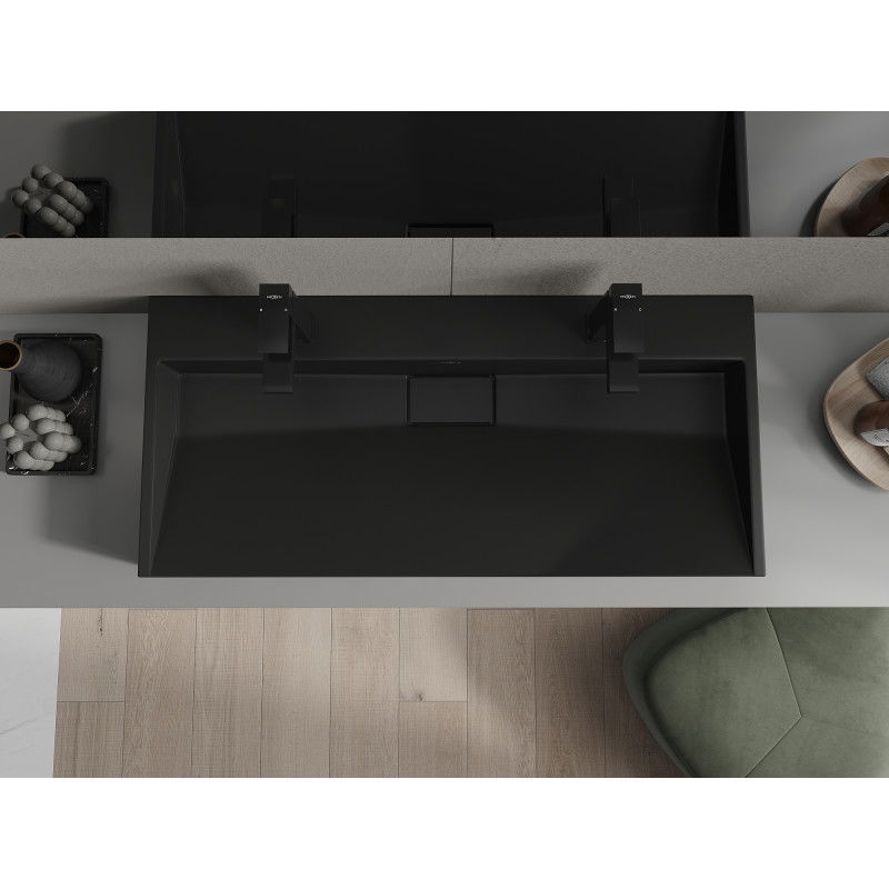 Mexen Ava umyvadlo na desku z konglomerátu 2/O 100 x 46 cm, černá - 23011072