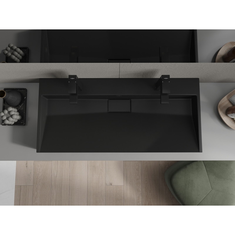 Mexen Ava umyvadlo na desku z konglomerátu 2/O 100 x 46 cm, černé - 23011072