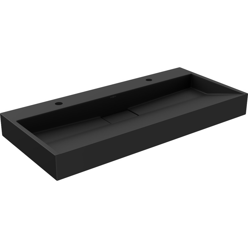 Mexen Ava desková umyvadlová z konglomerátu 2/O 100 x 46 cm, černá - 23011072