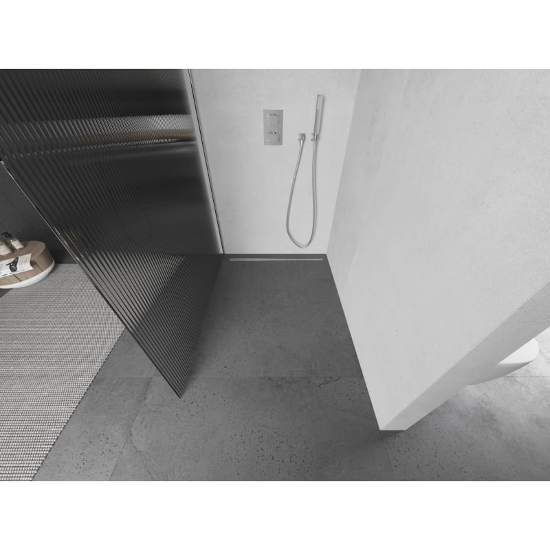 Mexen Kioto sprchová stěna Walk-in 90 x 200 cm, pruhy 8 mm, chrom - 800-090-101-01-09