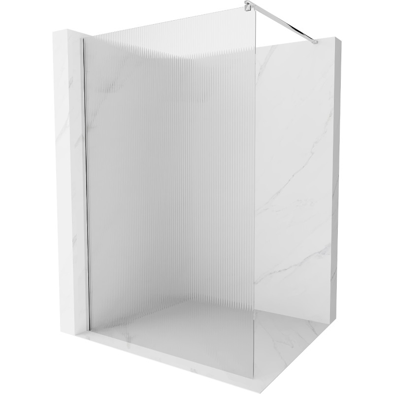 Mexen Kioto sprchová stěna Walk-in 120 x 200 cm, proužky 8 mm, chrom - 800-120-101-01-09