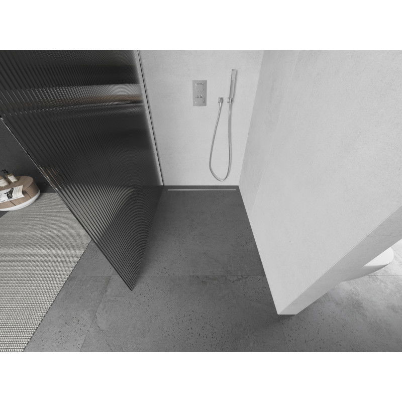 Mexen Kioto sprchová stěna Walk-in 130 x 200 cm, pruhy 8 mm, chrom - 800-130-101-01-09