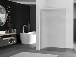 Mexen Kioto sprchová zástěna Walk-in 100 x 200 cm, proužky 8 mm, bílá - 800-100-101-20-09