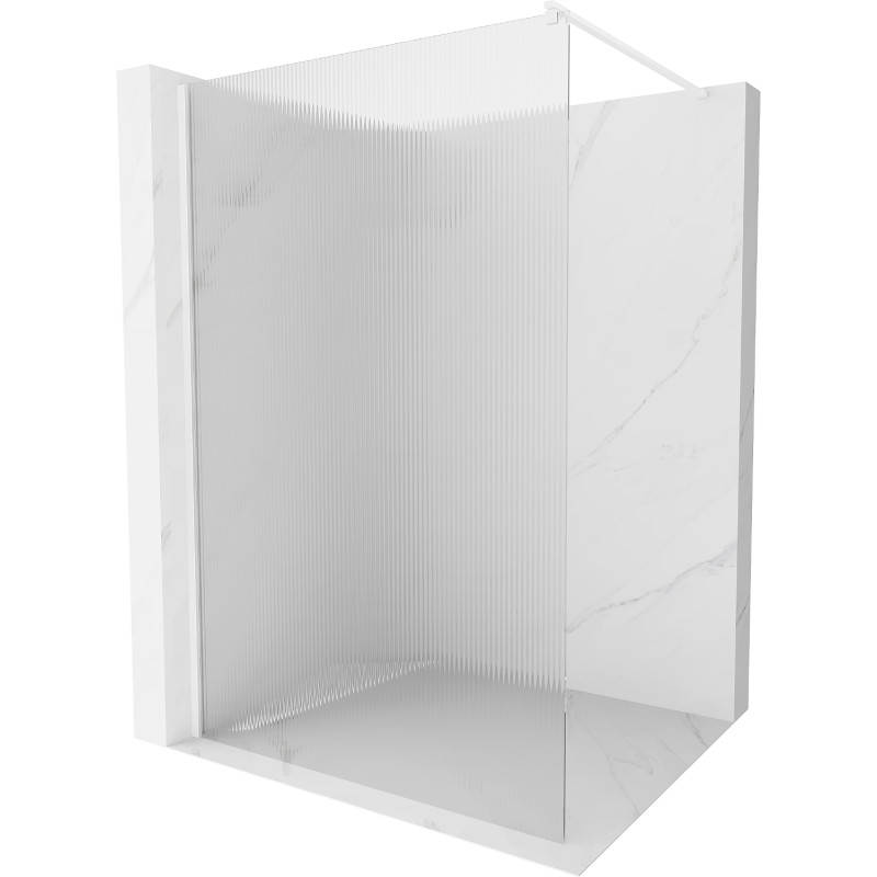 Mexen Kioto sprchová stěna Walk-in 120 x 200 cm, proužky 8 mm, bílá - 800-120-101-20-09