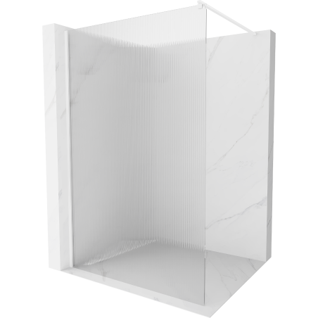 Mexen Kioto sprchová stěna Walk-in 120 x 200 cm, proužky 8 mm, bílá - 800-120-101-20-09
