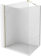 Mexen Kioto sprchová zástěna Walk-in 140 x 200 cm, proužky 8 mm, zlatá - 800-140-101-50-09