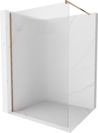 Mexen Kioto sprchová stěna Walk-in 90 x 200 cm, proužky 8 mm, růžové zlato - 800-090-101-60-09