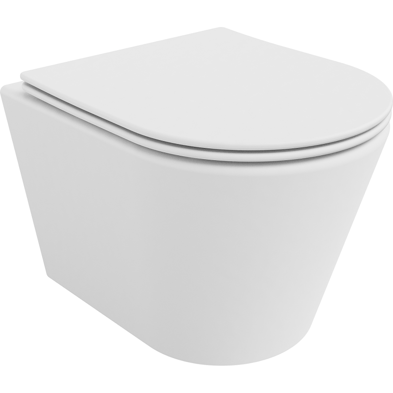 Mexen Rico WC mísa Rimless se sedátkem s pomalým sklápěním slim, duroplast, bílá matná - 30724001