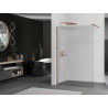 Mexen Kioto sprchová stěna Walk-in 100 x 200 cm, pruhy 8 mm, růžové zlato - 800-100-101-60-09