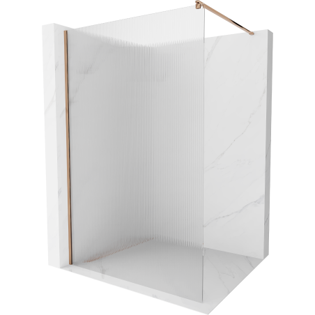 Mexen Kioto sprchová stěna Walk-in 110 x 200 cm, proužky 8 mm, růžové zlato - 800-110-101-60-09
