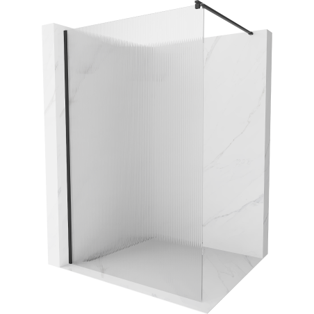 Mexen Kioto sprchová stěna 130 x 200 cm, proužky 8 mm, černá - 800-130-101-70-09