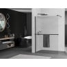 Mexen Kioto+ sprchová stěna s poličkou Walk-in 90 x 200 cm, pruhovaná, černá - 800-090-121-70-09