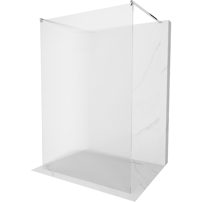 Mexen Kioto volně stojící sprchová stěna 100 x 200 cm, proužky 8 mm, chrom - 800-100-002-01-09