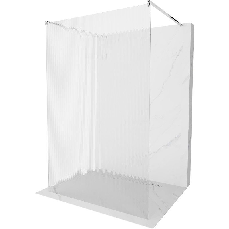 Mexen Kioto volně stojící sprchová stěna 100 x 200 cm, pruhy 8 mm, chrom - 800-100-002-01-09