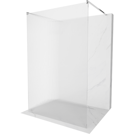 Mexen Kioto volně stojící sprchová stěna 100 x 200 cm, proužky 8 mm, chrom - 800-100-002-01-09