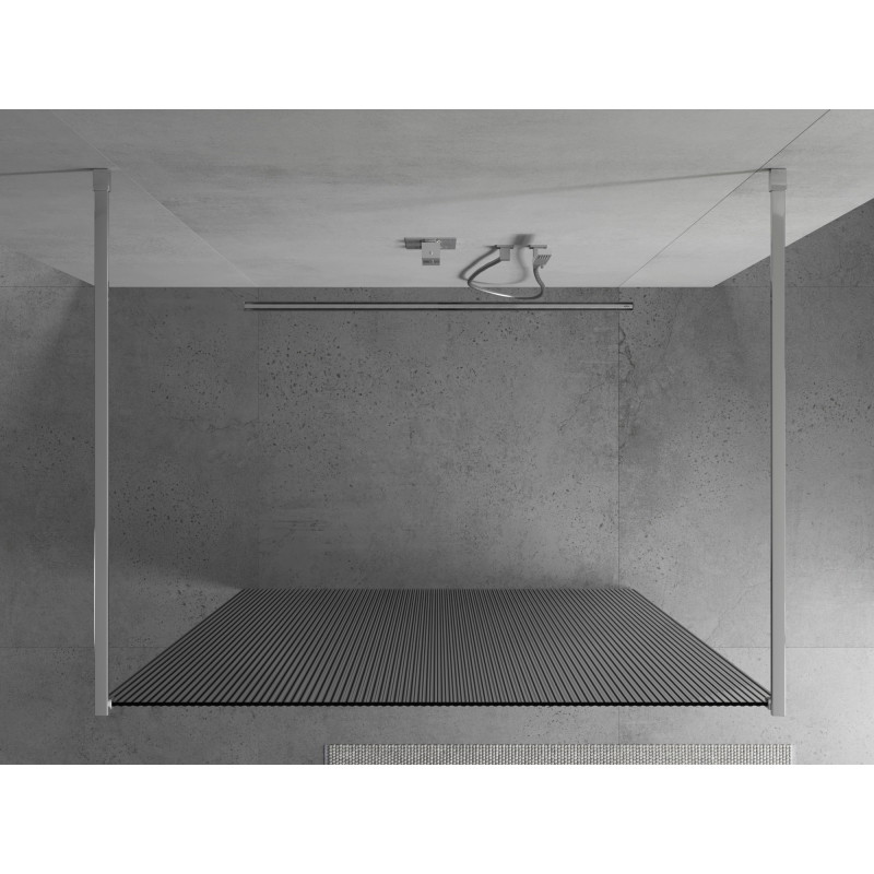 Mexen Kioto volně stojící sprchová stěna 120 x 200 cm, pruhy 8 mm, chrom - 800-120-002-01-09